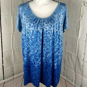 Michael Kors 1X blue ombre blouse